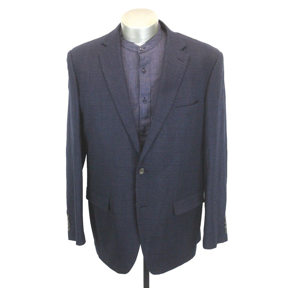 navy blue Cessilstrona Italian Fabric wool blazer jacket sport suit coat 46 L